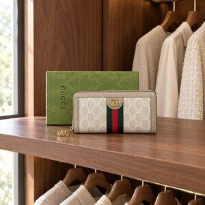 Gucci Ophidia GG Supreme Zip Around Wallet